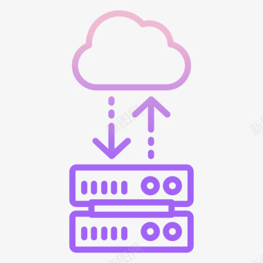服务器网站服务器和主机6轮廓渐变图标图标
