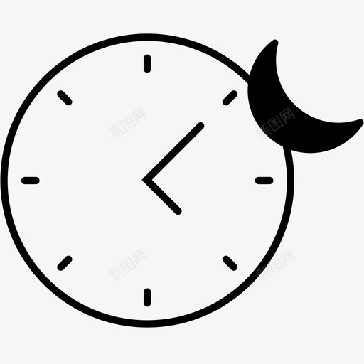 更长时间时钟夜间图标svg_新图网 https://ixintu.com 加班 夜间 夜间模式 时钟 更长时间