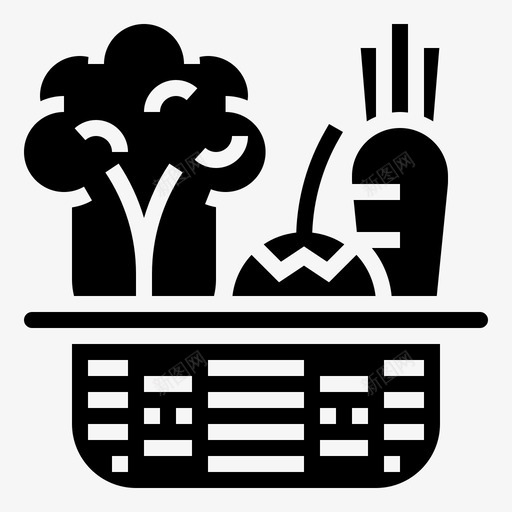 蔬菜篮子食物图标svg_新图网 https://ixintu.com 健康 农场符号 篮子 维生素 蔬菜 食物