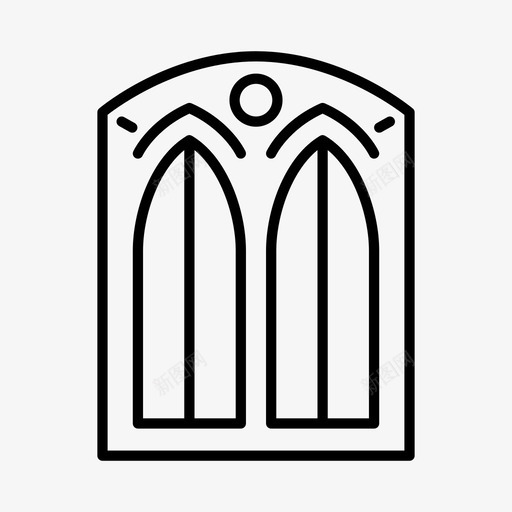 大教堂窗户小教堂教堂图标svg_新图网 https://ixintu.com 修道院 大教堂 小教 教堂 窗户