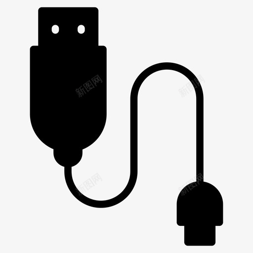 usb电缆连接数据线图标svg_新图网 https://ixintu.com 64像素 usb 字形 技术 数据线 电线 电缆 硬件 计算机 连接