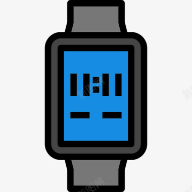 智能手表电子设备8线性彩色图标图标