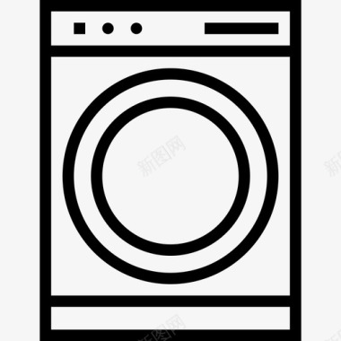 洗衣机电子设备7线性图标图标