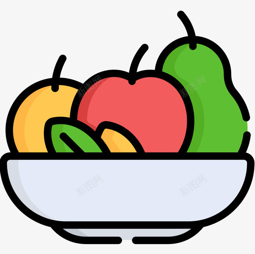 水果营养5线形颜色图标svg_新图网 https://ixintu.com 水果 线形 营养 颜色