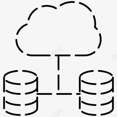 大数据云计算网络托管虚线图标图标
