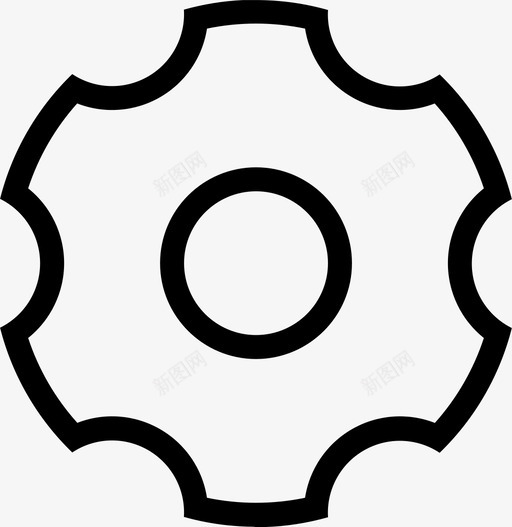 齿轮绘图线条图标svg_新图网 https://ixintu.com 图标 常用 简单 线条 绘图 齿轮