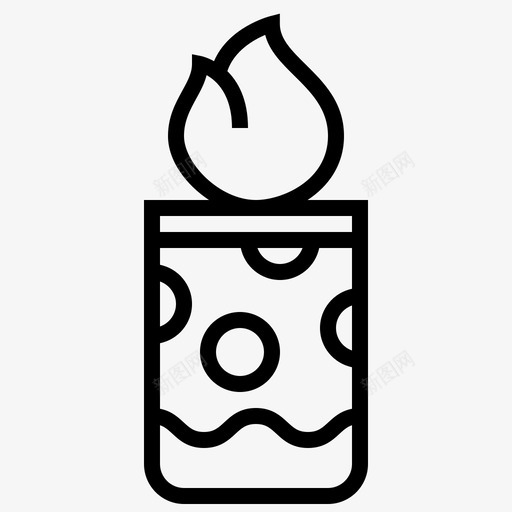 蜡烛装饰火图标svg_新图网 https://ixintu.com 家居装饰线 火 灯 蜡烛 装饰