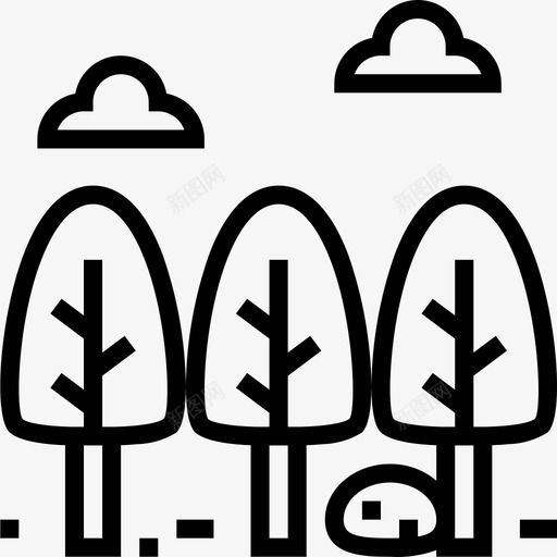森林野营98直线型图标svg_新图网 https://ixintu.com 森林 直线 线型 野营