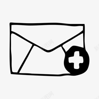 电子邮件添加信封图标图标