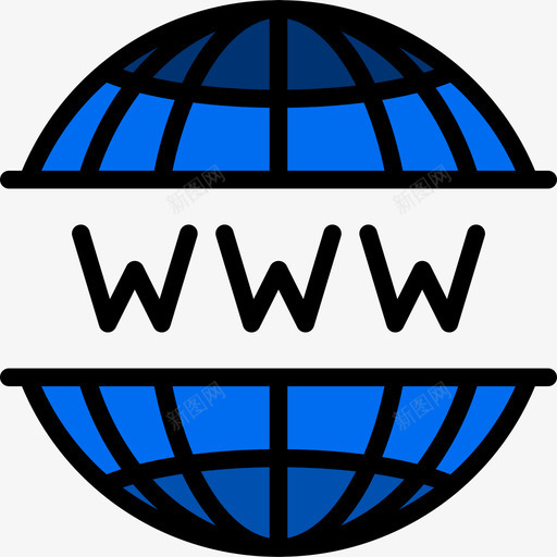 Www网站和电子邮件3线颜色图标svg_新图网 https://ixintu.com Www 线颜色 网站和电子邮件3