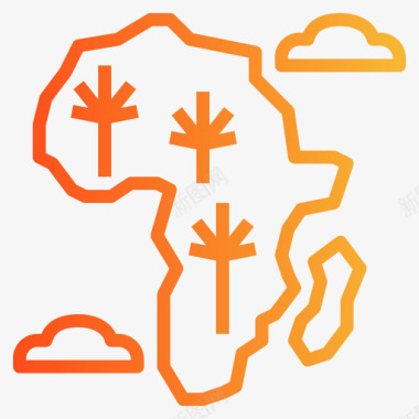 非洲非洲9梯度图标图标