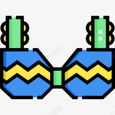 胸罩巴西嘉年华19线性颜色图标图标