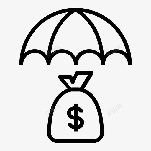 金融保险保护伞图标svg_新图网 https://ixintu.com 保护 保险 图标 线图 金融保险