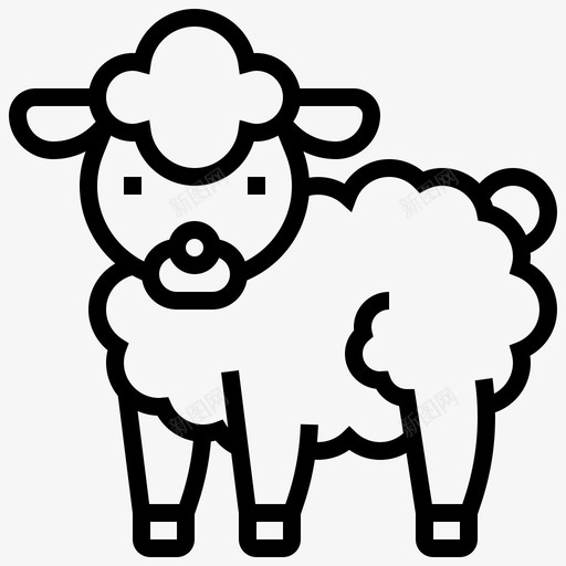 绵羊动物农场图标svg_新图网 https://ixintu.com 农场 动物 生产线 绵羊 羊毛 羔羊