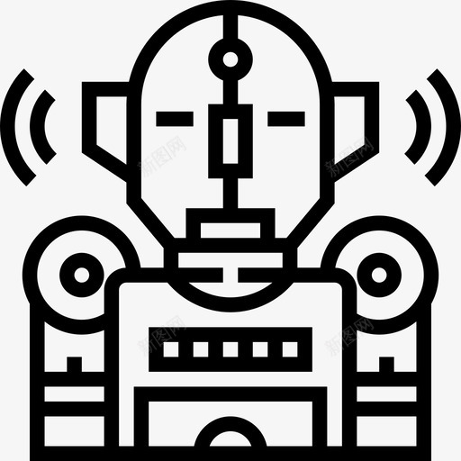 机器人博物馆46线性图标svg_新图网 https://ixintu.com 博物馆 机器人 线性