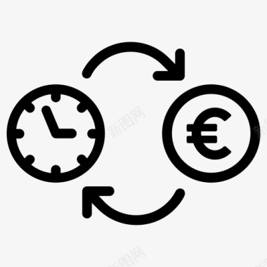 时间就是金钱预算欧元图标图标