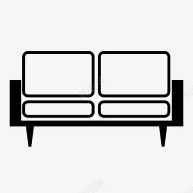 中世纪沙发沙发休息室图标图标