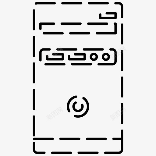 计算机电子设备虚线图标svg_新图网 https://ixintu.com 图标 电子设备 虚线 计算机