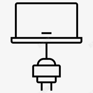 插入式笔记本电脑充电插件图标图标