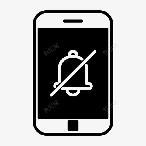 智能手机手机无警报图标svg_新图网 https://ixintu.com 手机 智能 警报 通知 静音