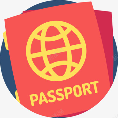 护照旅行应用程序17扁平图标图标