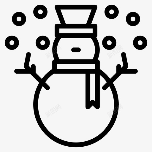 雪人209号天气直线型图标svg_新图网 https://ixintu.com 209号天气 直线型 雪人