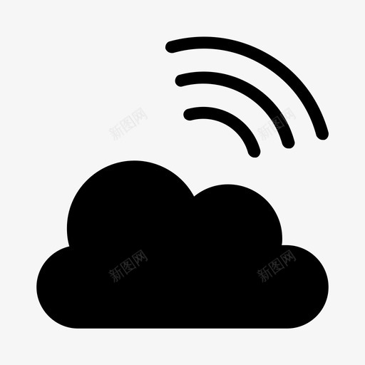 云无线数据库服务器图标svg_新图网 https://ixintu.com 云无线 信号 数据库 服务器 网络通信线路和字形图标