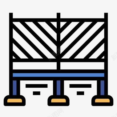 蹦床游乐场42线性颜色图标图标