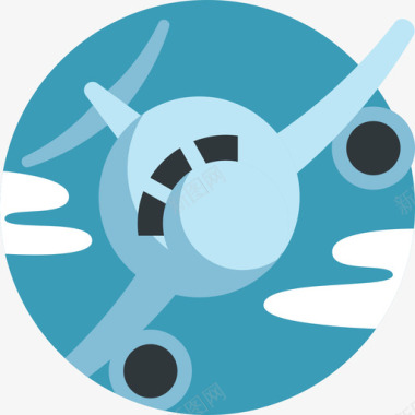 飞机旅行应用程序17扁平图标图标