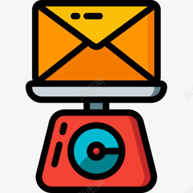 电子秤邮政服务5线性颜色图标图标