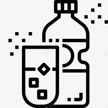 冷水瓶子饮料图标图标