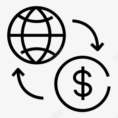 国际交易货币汇兑图标图标