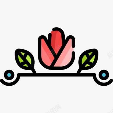 花卉花卉3线性颜色图标图标