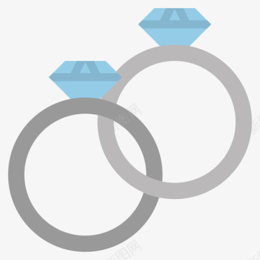 结婚戒指结婚160扁平图标图标