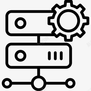 托管网络安全8线性图标图标