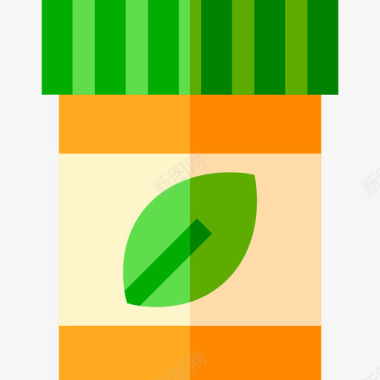 草药替代药物14扁平图标图标