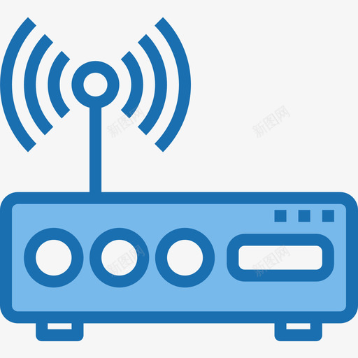 路由器设备和技术8蓝色图标svg_新图网 https://ixintu.com 技术 蓝色 设备 路由器