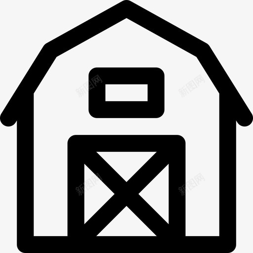 谷仓乡村门图标svg_新图网 https://ixintu.com 乡村 农场 实用2 庇护所 谷仓 门