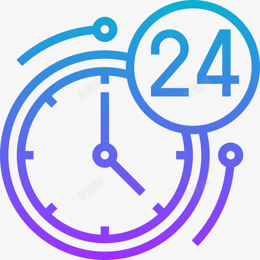 24小时客户支持2梯度图标svg_新图网 https://ixintu.com 24小时 客户 支持 梯度