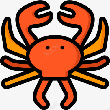 螃蟹热带28线形颜色图标图标