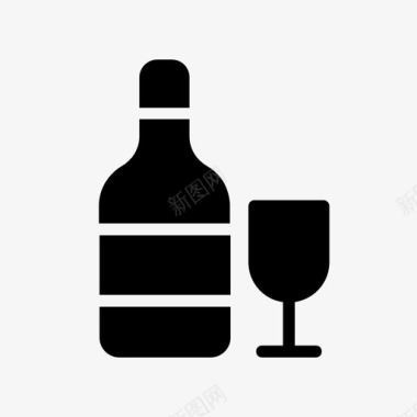 葡萄酒啤酒瓶子图标图标