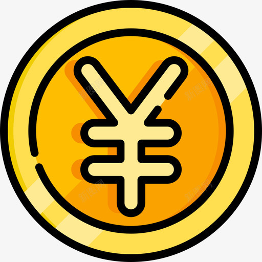 日元货币8线颜色图标svg_新图网 https://ixintu.com 日元 线颜色 货币8
