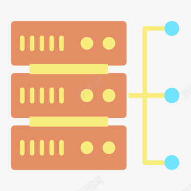 服务器网站服务器和托管3平面图标图标