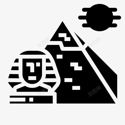 吉萨金字塔埃及地标图标svg_新图网 https://ixintu.com 人面 吉萨 地标 埃及 狮身 金字塔 面像