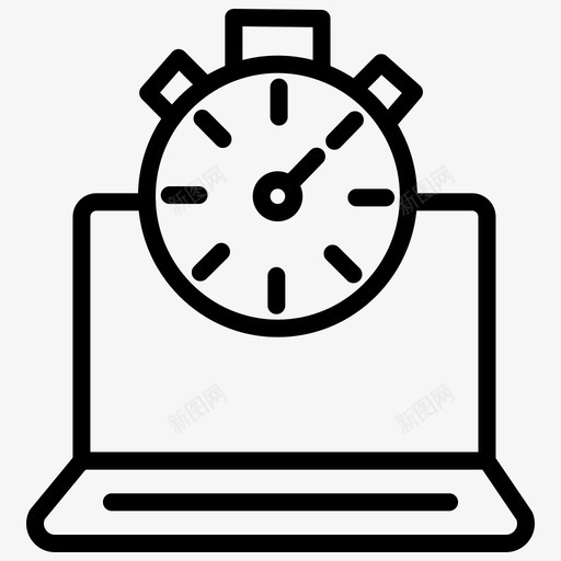 定时器笔记本电脑加载图标svg_新图网 https://ixintu.com 加载 处理 定时器 电子商务 电脑 秒表 笔记本 等待 线路 购物