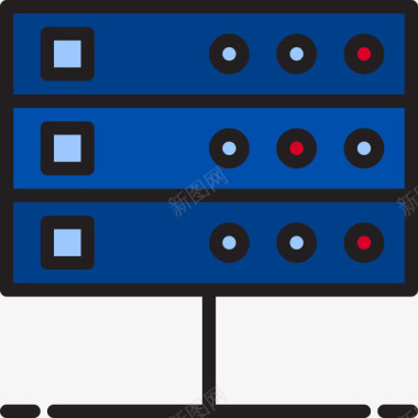 数据库数据库和云3线颜色图标图标