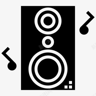 扬声器音乐83实心图标图标