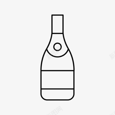 一瓶香槟酒酒吧图标图标