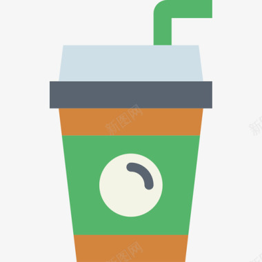 咖啡杯警探6号平的图标图标