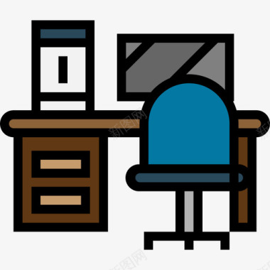 书桌家具99线性颜色图标图标